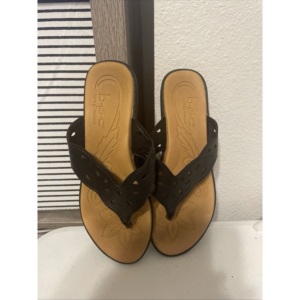 boc  BORN Vegan Leather Lace Cut Out Sandals Black Size 7M